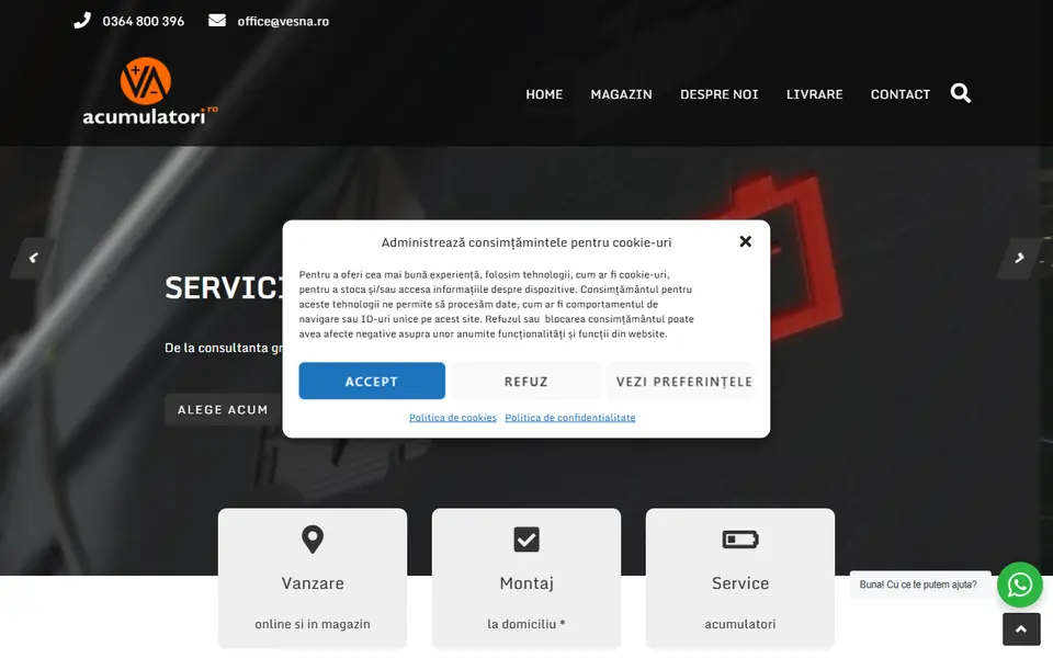 Captură a website-ului acumulatori.ro