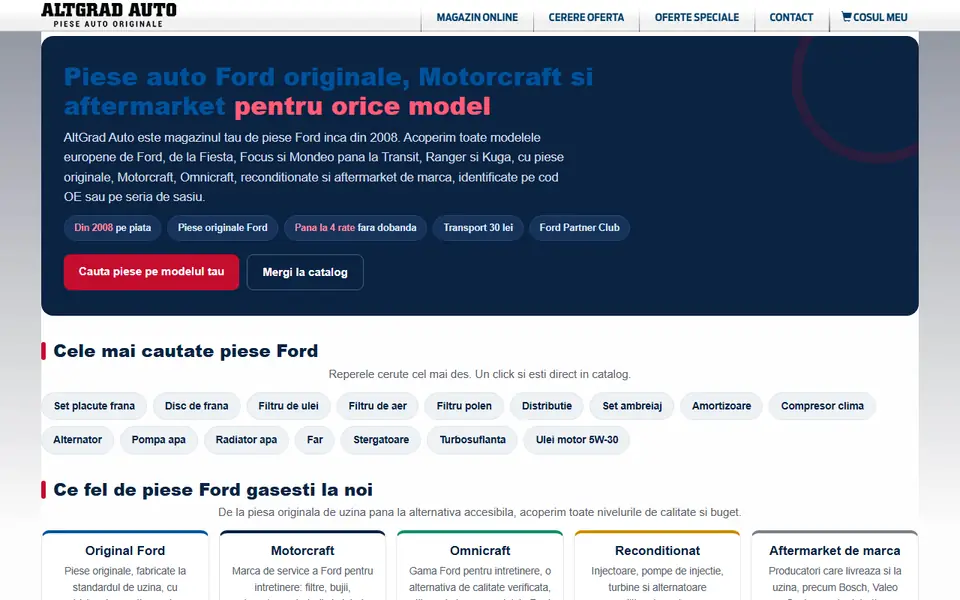 Captură a website-ului altgradauto.ro