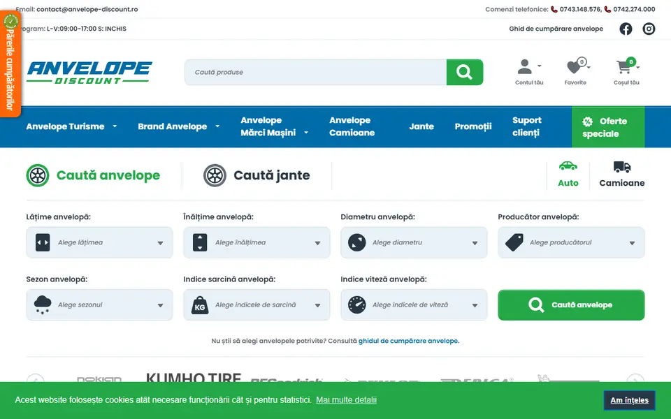 Captură a website-ului anvelope-discount.ro