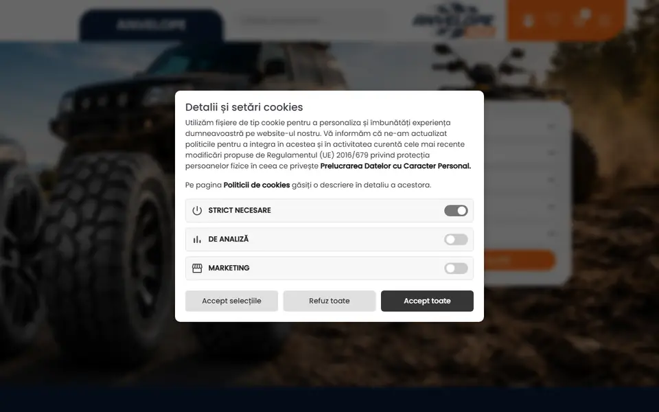 Captură a website-ului anvelope-noi.ro