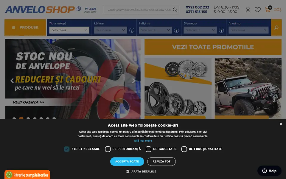 Captură a website-ului anveloshop.ro