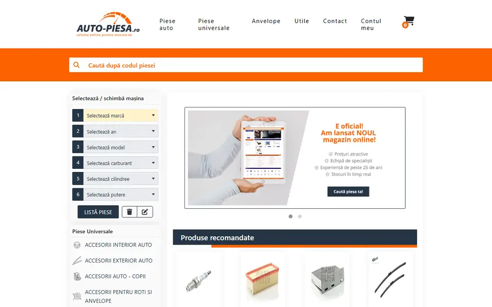 Captură a website-ului auto-piesa.ro