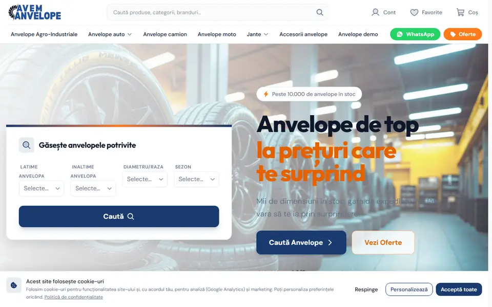 Captură a website-ului avemanvelope.ro