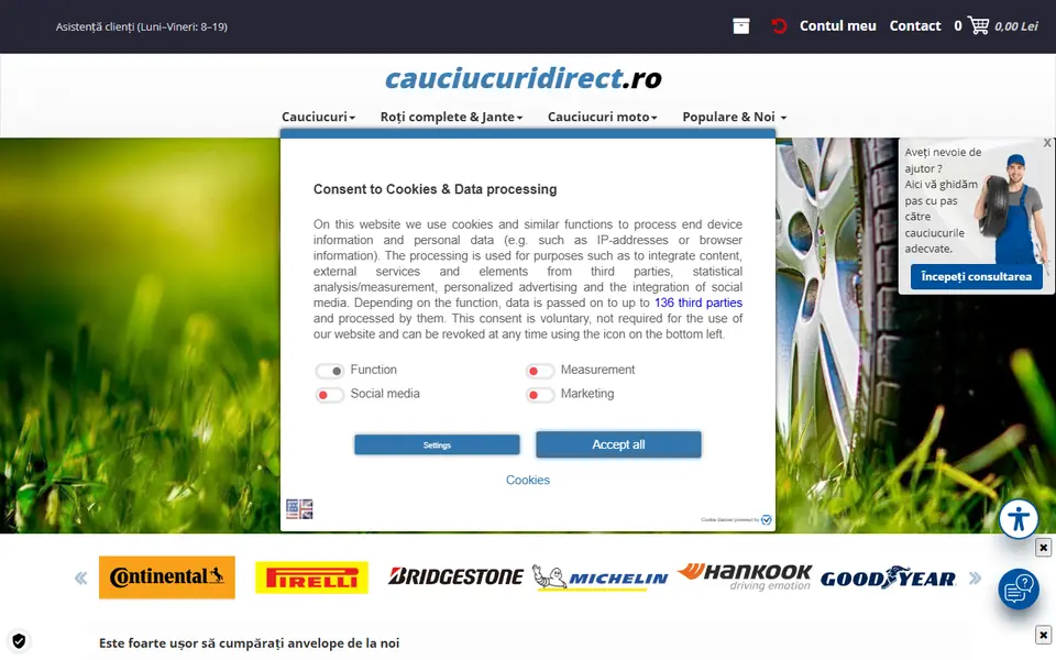 Captură a website-ului cauciucuridirect.ro