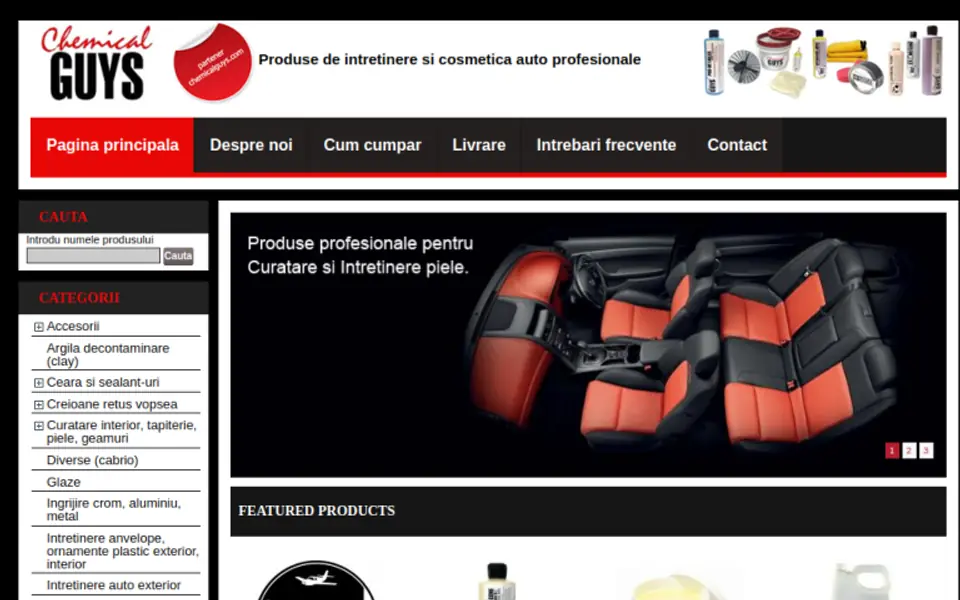 Captură a website-ului chemicalguys.ro