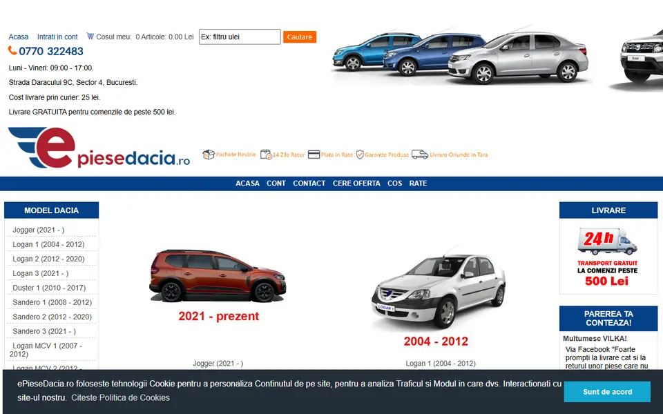 Captură a website-ului epiesedacia.ro