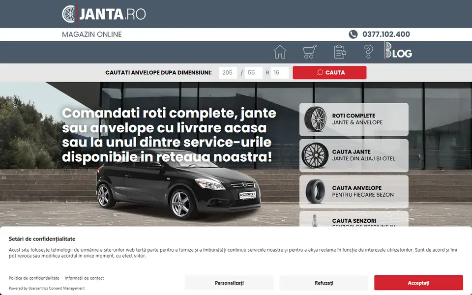 Captură a website-ului janta.ro