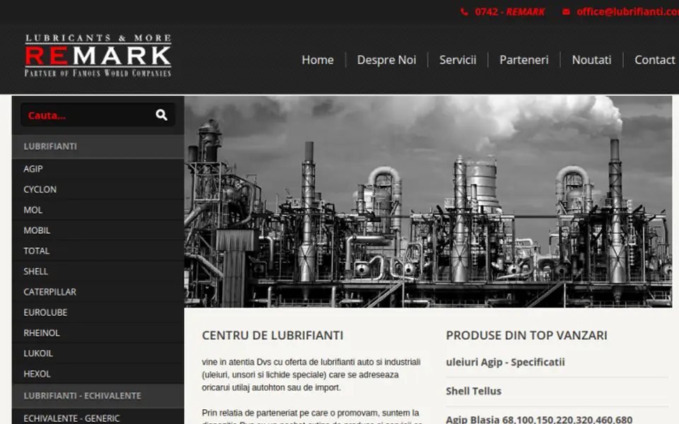 Captură a website-ului lubrifianti.com