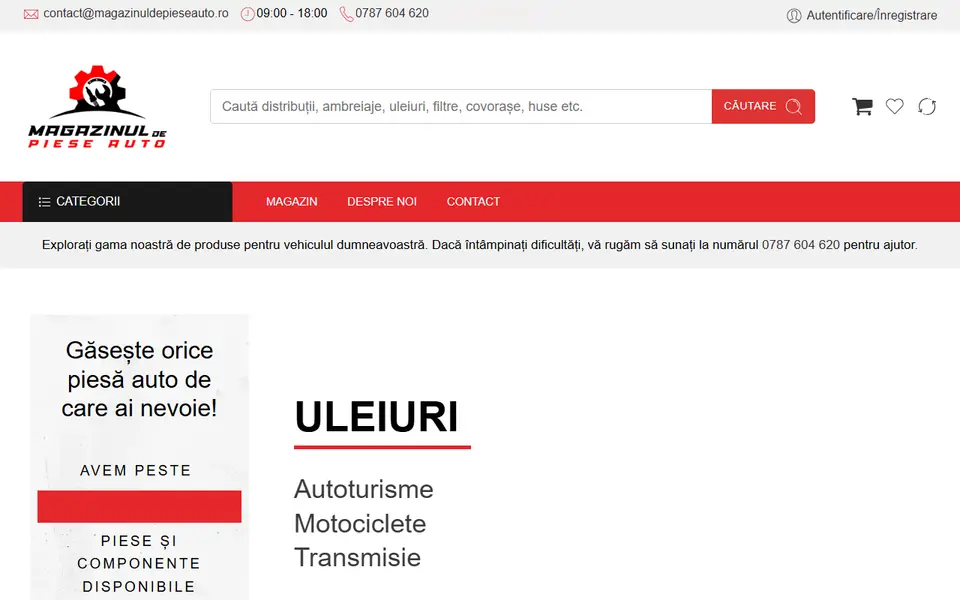 Captură a website-ului magazinuldepieseauto.ro