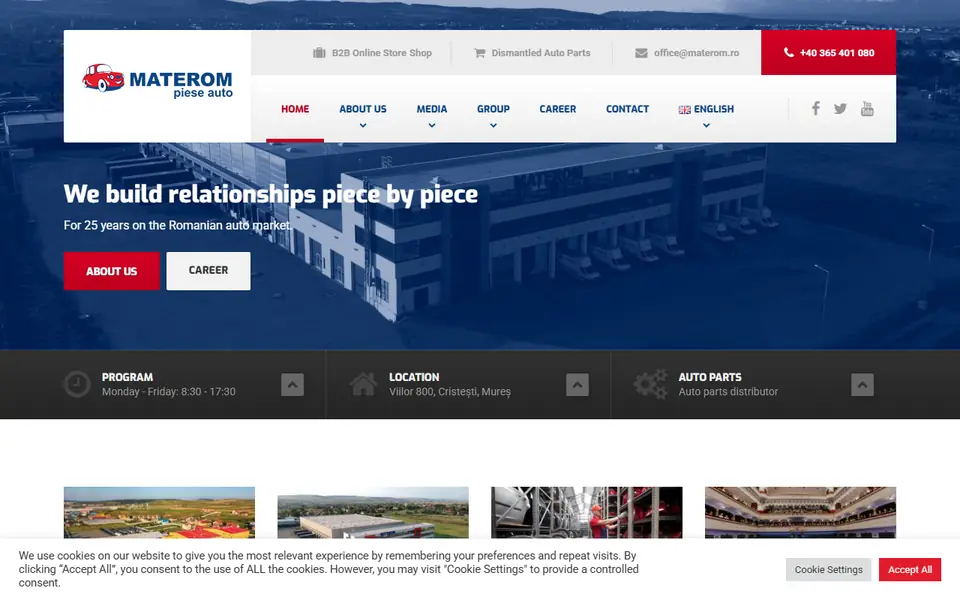 Captură a website-ului materom.ro