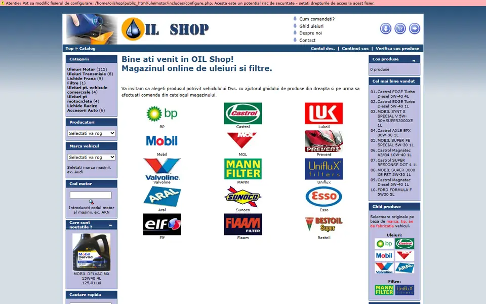 Captură a website-ului oilshop.ro