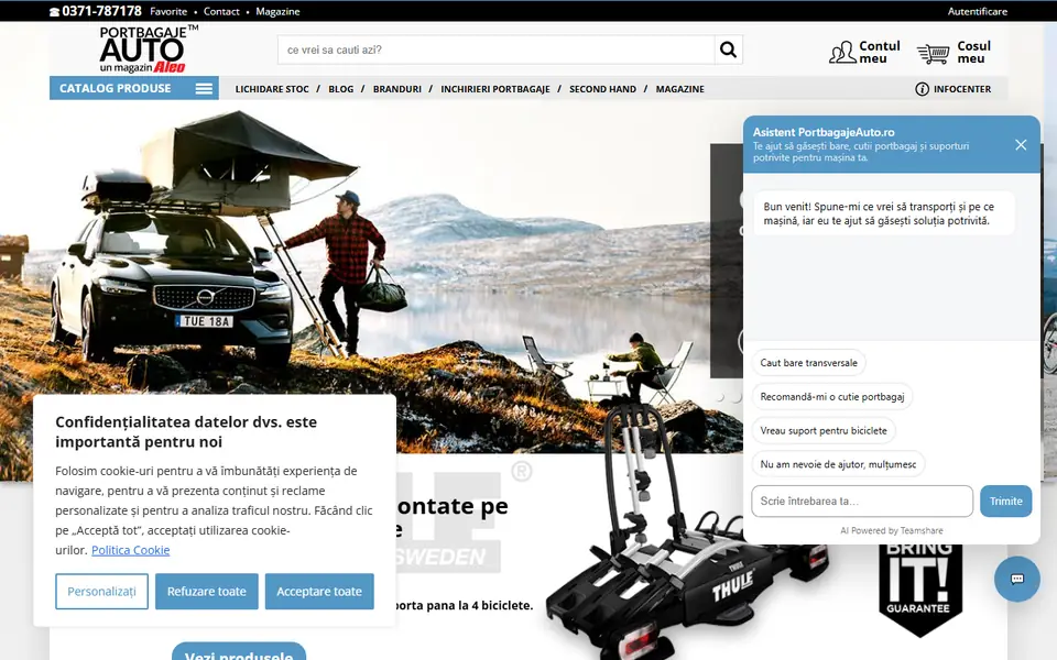 Captură a website-ului portbagajeauto.ro