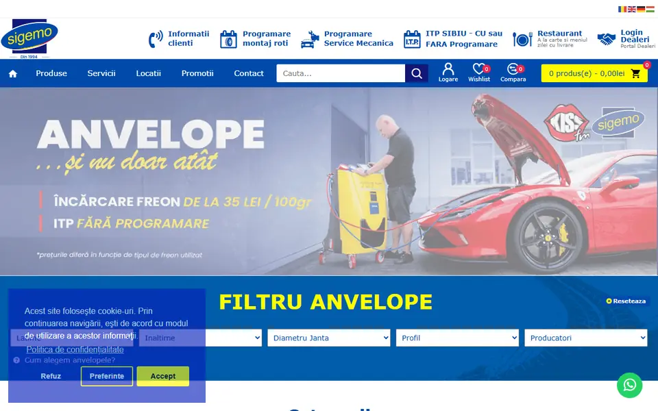 Captură a website-ului sigemo.ro