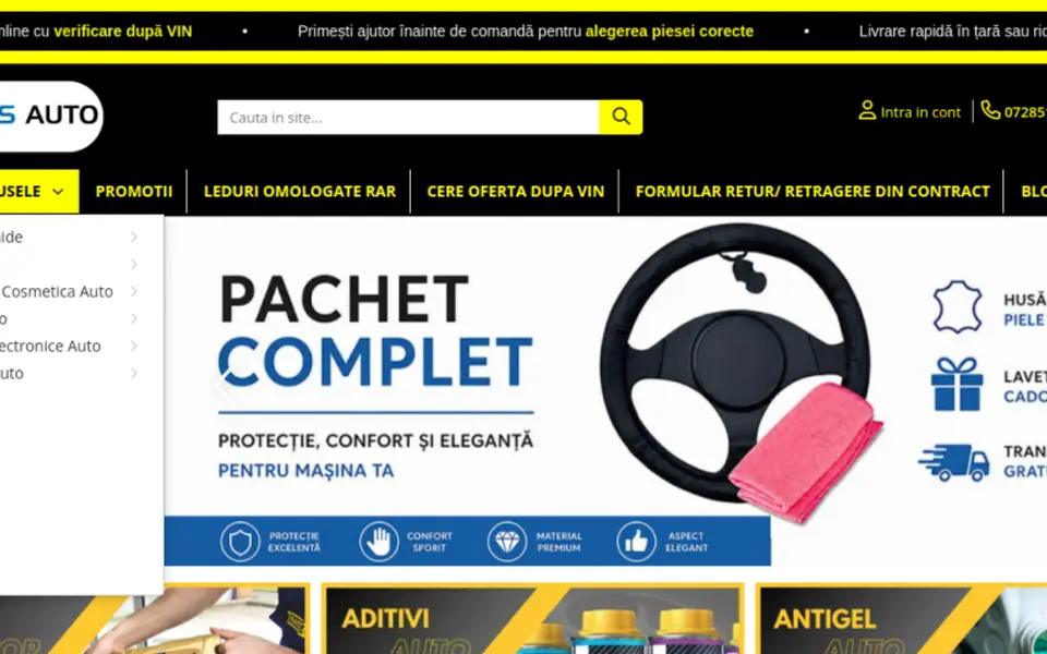 Captură a website-ului sxsauto.ro