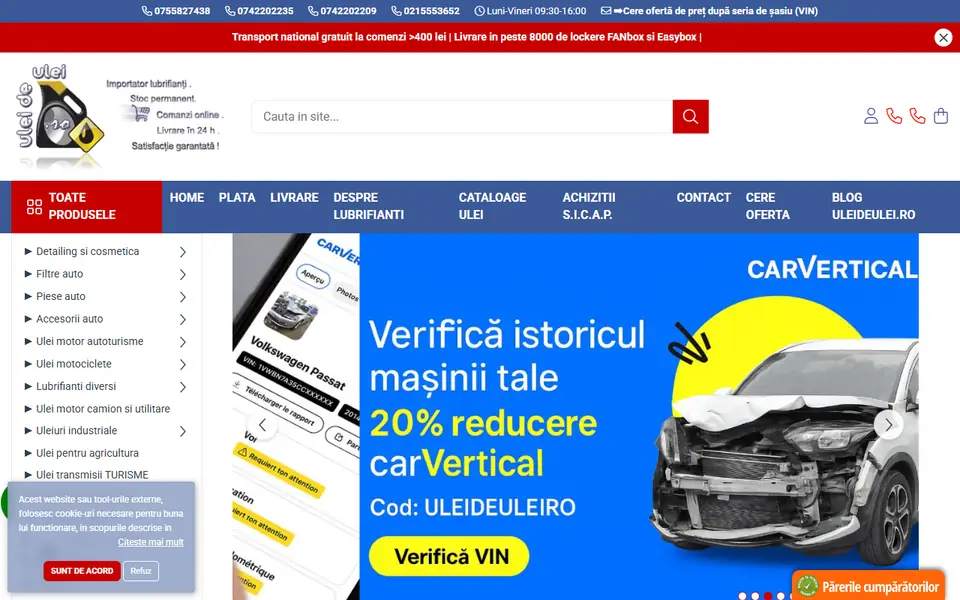 Captură a website-ului uleideulei.ro