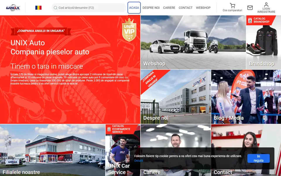 Captură a website-ului unixauto.ro
