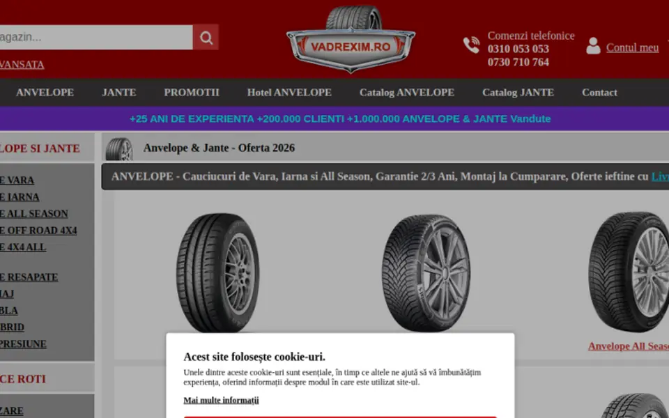 Captură a website-ului vadrexim.ro